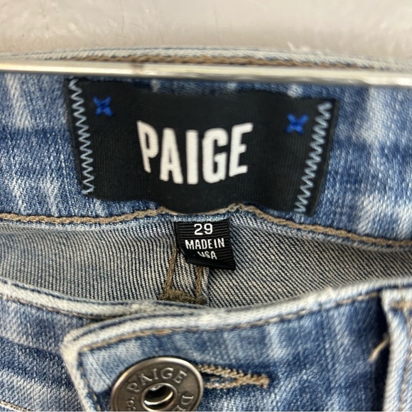 Paige Lennox Distressed Slim Fit Denim Jeans Size 29 - Picture 11 of 15
